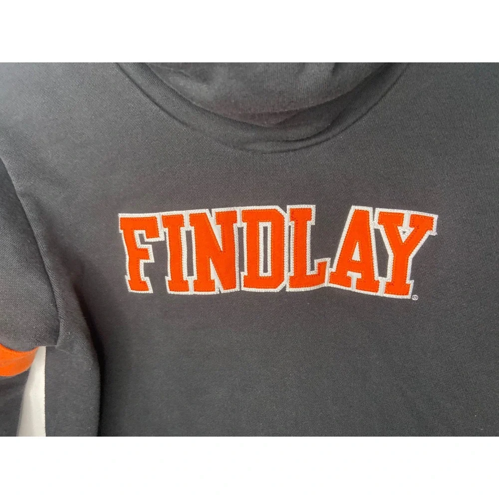 Champion‎ Finley Pullover Hoodie Black Orange White Stripe Size M